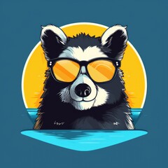 Sunglasses mascot for a company logo. Generative AI