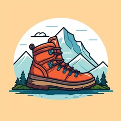 Hiking boot mascot for a company logo. Generative AI