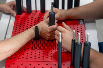 Development of movements of the radial wrist joint on a functional board for the hand.