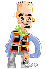motorcycle taxi driver cartoon character