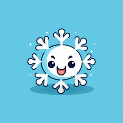 Fototapeta premium Snowflake mascot for a company logo. Generative AI
