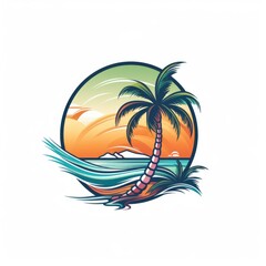 Fototapeta na wymiar Palm tree mascot for a company logo. Generative AI