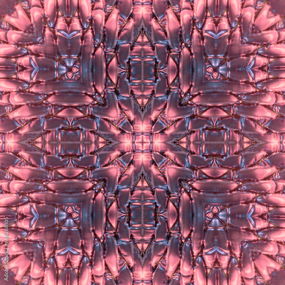 Aufkleber 3d rendering digital illustration of a symmetrical pattern of air-inflated metallized cylinders wrap