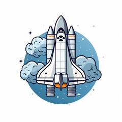 Fototapeta premium Space shuttle mascot for a company logo. Generative AI