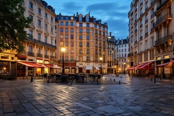 Iconic square in Lyon. Generative AI