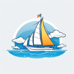 Sailboat mascot for a company logo. Generative AI