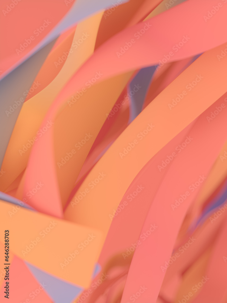 Leinwandbilder Multicolor wavy abstract background. Modern colorful digital illustration with depth of field effect. 3d rendering