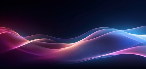Naklejka premium Curvy and blurred purple and blue lines, Abstract knife-like lines on dark backgrounds