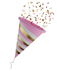 Birthday and anniversary party cone popper.Firecracker for surprise concept