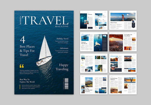 Modern Travel Magazine Layout