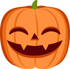 Friendly Smiling Halloween Pumpkin : Jack O' Lantern Isolated - This cheerful Jack O' Lantern wears a bright and friendly smile, radiating warmth and kindness.