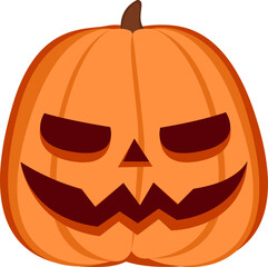 Mischievous Cartoon Villain  Halloween Pumpkin : Jack O' Lantern Isolated - This mischievous Jack O' Lantern embodies of a cartoon villain, complete with a scheming expression concealed smile.