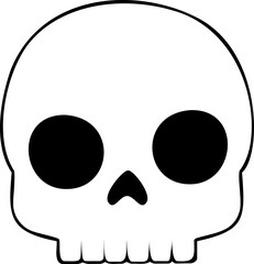 White Human Skull : Halloween Isolated Vector Isolated - A white human skull with a straight face, isolated on a Halloween-themed background. Great for Halloween illustrations and designs.