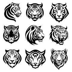 Tiger head logo pack illustration