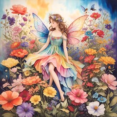 fairy with flowers