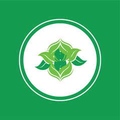 pile of leaves logo design vector illustration
