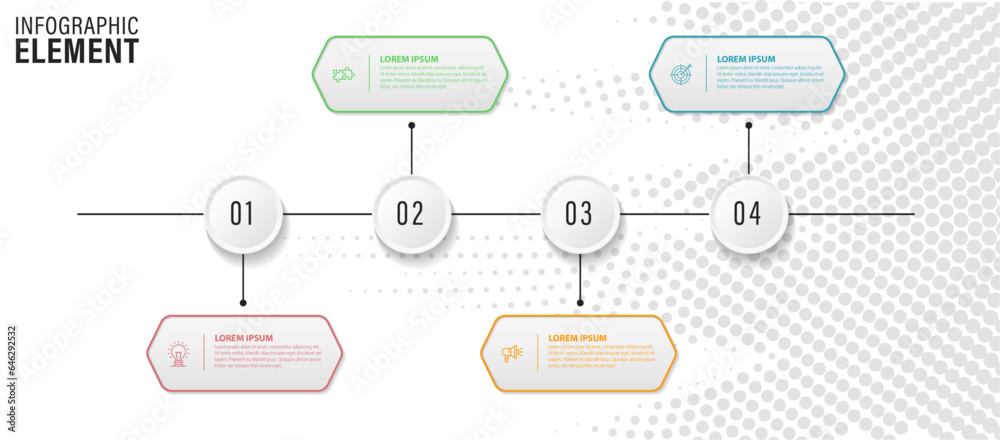 Wall mural four text box infographic elements. business template for presentation. vector concept with 4 option