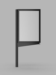 Blank Digital Floor Standing Sign Holder totem poster light advertising display stand. 3d illustration.