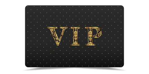 VIP. Vip in abstract style on black background. VIP card. Luxury template design. VIP Invitation. Vip gold ticket. Premium card.	