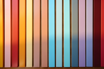 Colorful fence slats in minimalistic style wallpaper