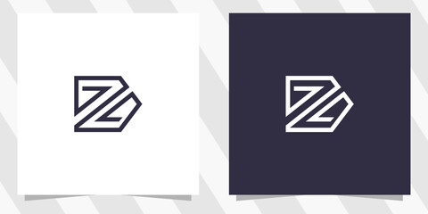 letter dz zd logo design