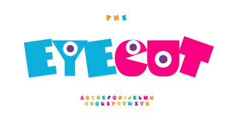 Silly playful and friendly alphabet for children books, comics, games, toys, and fun logos. Joyful typeface with bouncy characters for child design. Creative and fun font. Eye catching vector typeset
