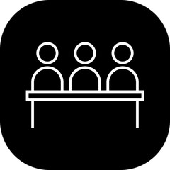 Conference human resources icon with black filled line outline style. business, conference, set, meeting, team, people, communication. Vector Illustration