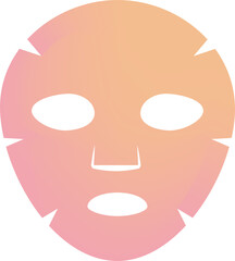 Facial sheet mask linear icon with color gradient