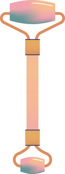 recommend clip art: Face massage roller linear icon with color gradient