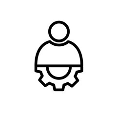 CEO human resources icon with black outline style. ceo, business, office, manager, people, person, symbol. Vector Illustration