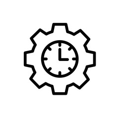 Time human resources icon with black outline style. time, clock, hour, symbol, graphic, alarm, sign. Vector Illustration