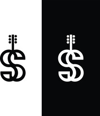 the simple elegant logo of letter s with white background