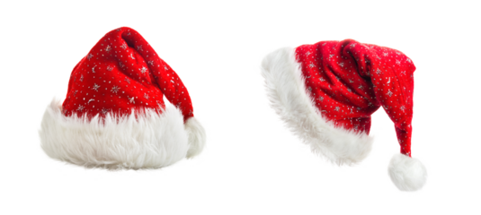 Santa red hat isolated on transparent background.
