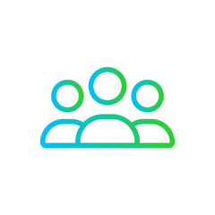 Candidate human resources icon with blue and green gradient outline style. candidate, business, job, people, career, human, leadership. Vector Illustration