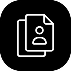 Curriculum vitae human resources icon with black filled line outline style. cv, resume, business, job, line, career, symbol. Vector Illustration