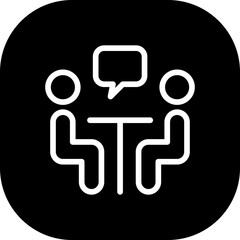 Interview human resources icon with black filled line outline style. interview, business, job, outline, symbol, meeting, line. Vector Illustration
