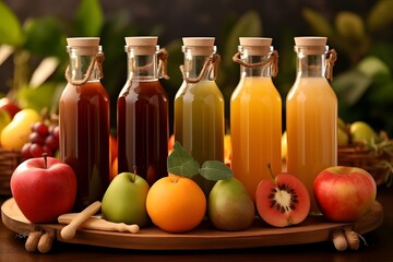 Fresh fruit juice with fresh fruits