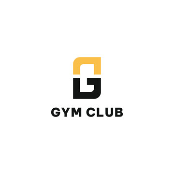 Gym and fitness club logo design template with a letter G.