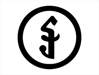 Obraz premium Combodia riel currency sign vector art