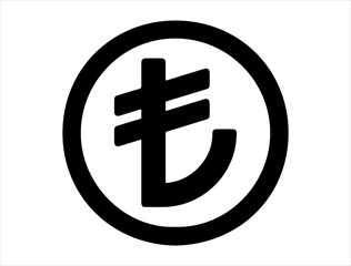 Turkish lira sign silhouette vector art