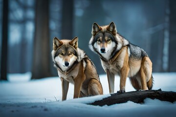 Fototapeta premium Siberian husky on the snow