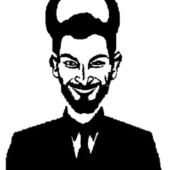 vector portrait of a man with a beard and mustache on a white background