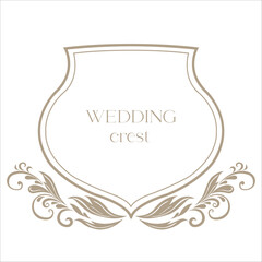 Vintage Wedding Crest with Floral Decor.