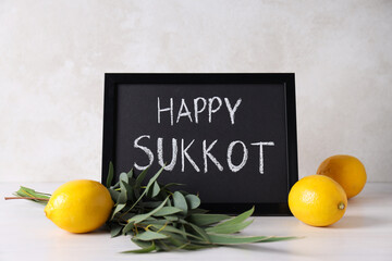Happy Sukkot festival, a Jewish holiday concept