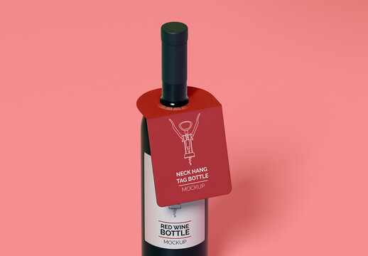 Bottle Neck Hang Tag Mockup