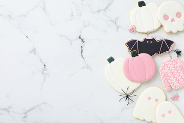 Delicious Halloween themed cookies. Pink Halloween concept