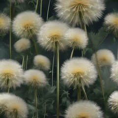 A garden of giant, oversized dandelions that stand taller than a house4