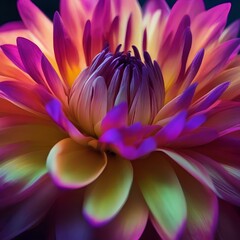 A vibrant, neon-colored flower with petals that seem to emit a soft, soothing glow2