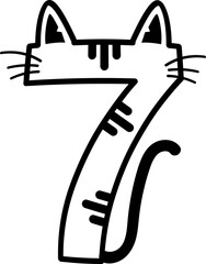 cat numbering line ornament animal font svg
