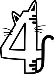 cat numbering line ornament animal font svg
